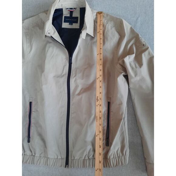 Tommy Hilfiger Men XL Cream Collar Pockets Line Stretch Waistband  Zip-Up Jacket - Picture 4 of 8
